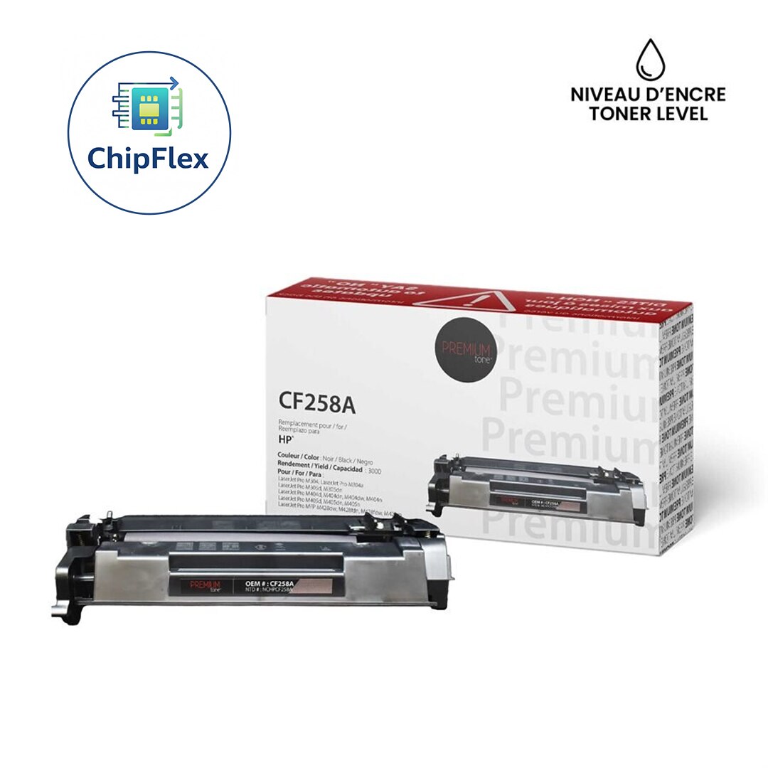 HP CF258A Comp Premium Tone YRTS (with toner level) 3K